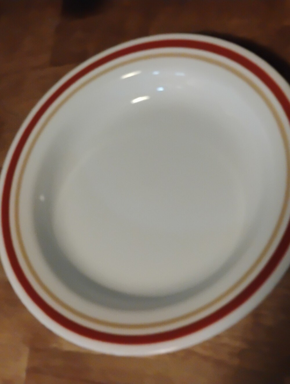 Vintage Corelle Corning Centura Set Of 4 Red & Gold Rim Rimmed Soup Salad Bowls